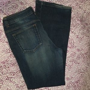 DKNY dark washed boot cut jeans
